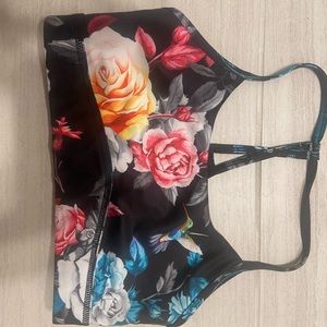 Black floral ZYIA sports bra